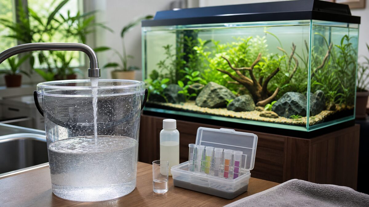 Acqua del rubinetto testata per un acquario d'acqua dolce