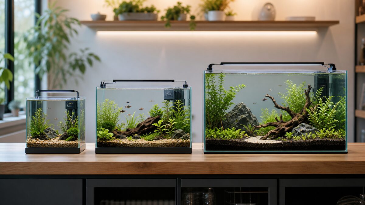 Diverse dimensioni di acquario per iniziare